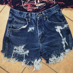 Distressed Wrangler Shorts